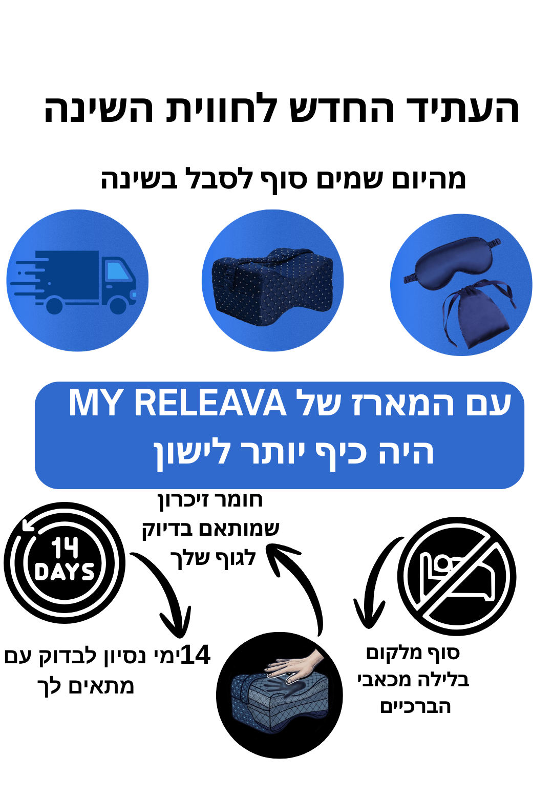 ™DreamPillow הארגונומית להפחתה מלאה בשינה